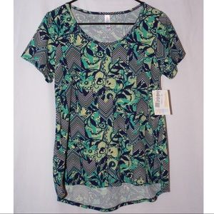 LuLaRoe Classic-T in Blue, green, yellow floral